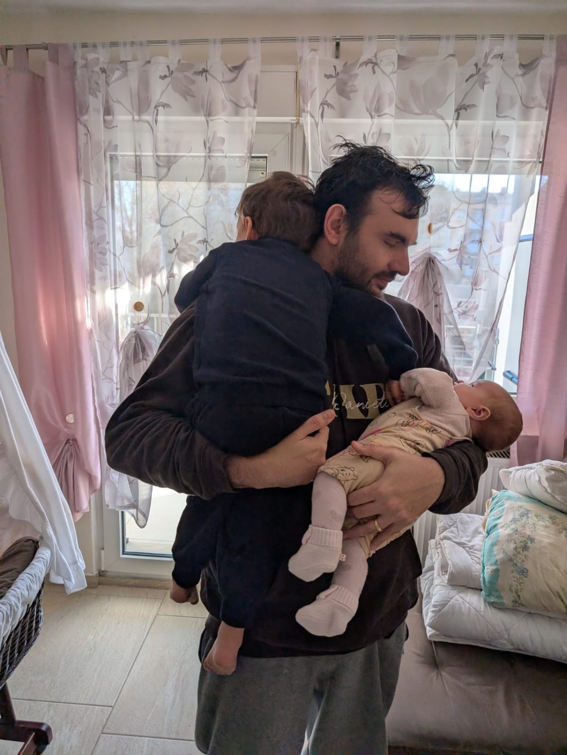 Donato con i suoi due bambini