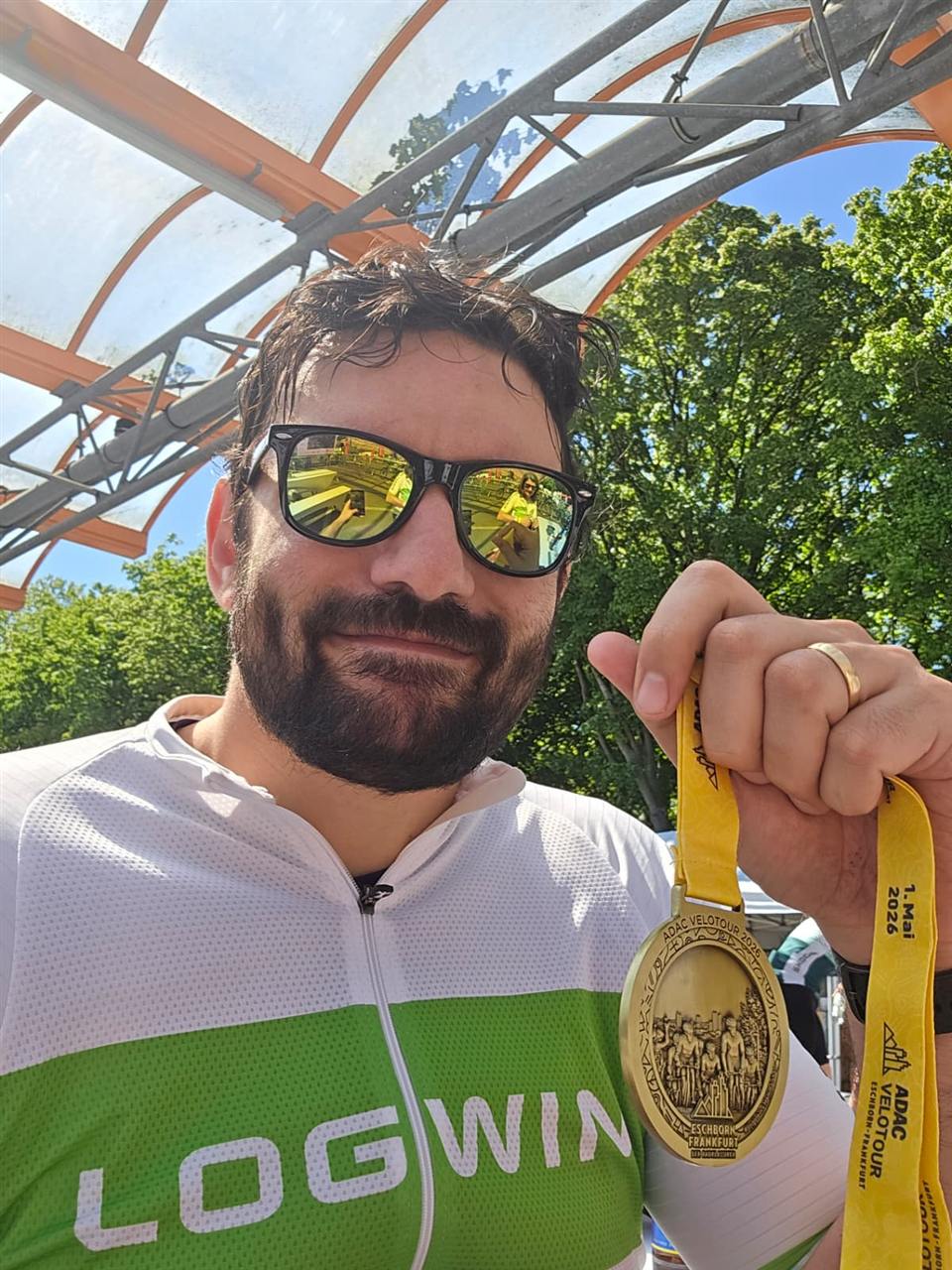 Donato con una medaglia dopo una gara