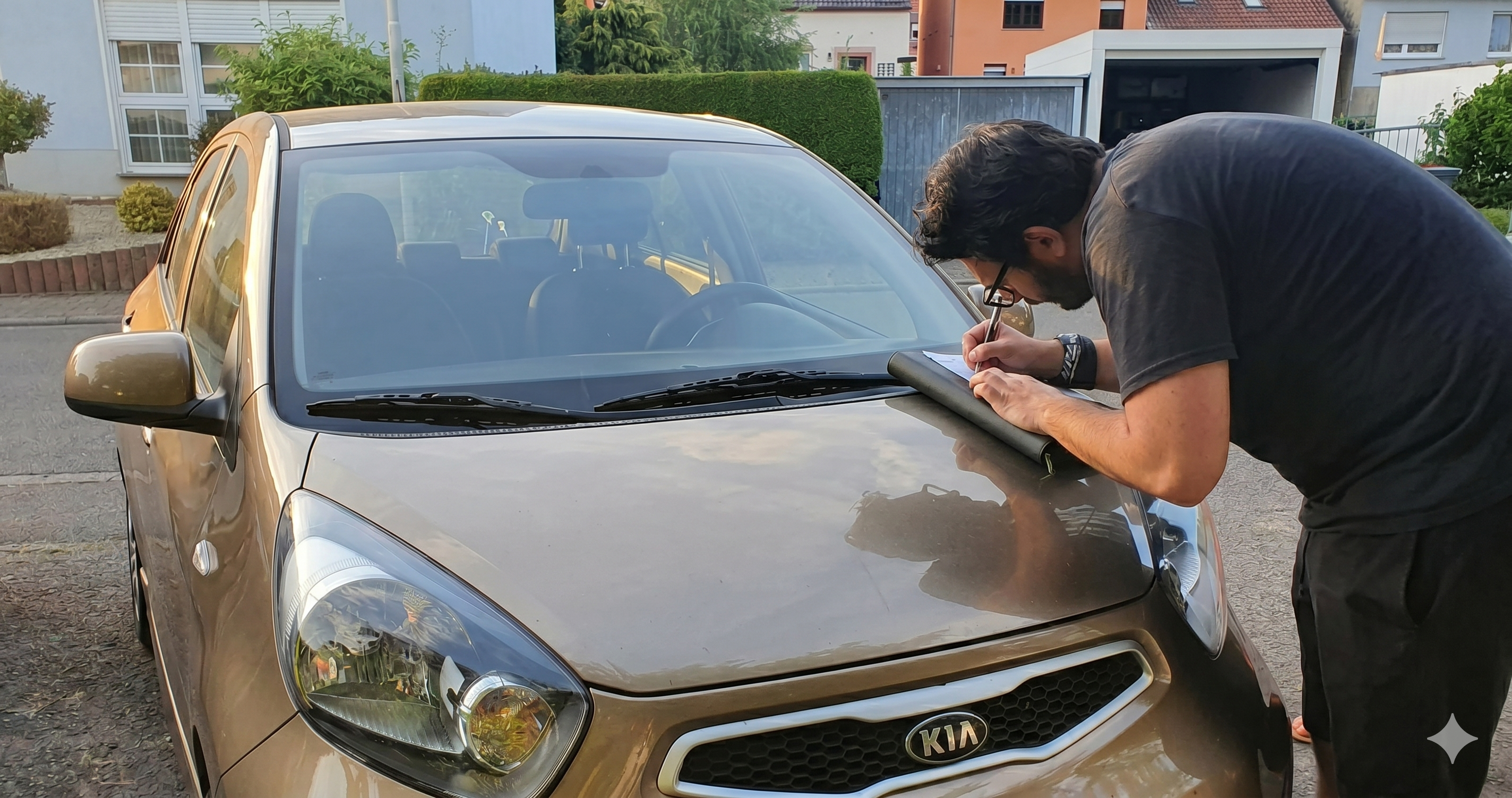 Donato e la sua Kia, appena arrivato in Germania